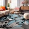 World Rug Gallery Modern Flowers Design Area Rug 6'6'' x 9' Blue 374BLUE6X9 - alternate 1